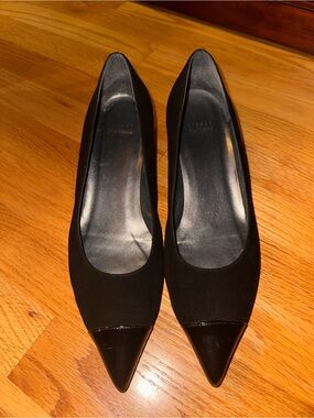 Stuart Weitzman Black Pointed Toe Flats